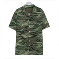 Green Camo Zebra Pattern Print Hawaiian Shirt