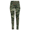 Green Camo Zebra Pattern Print High-Waisted Pocket Leggings