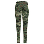 Green Camo Zebra Pattern Print High-Waisted Pocket Leggings