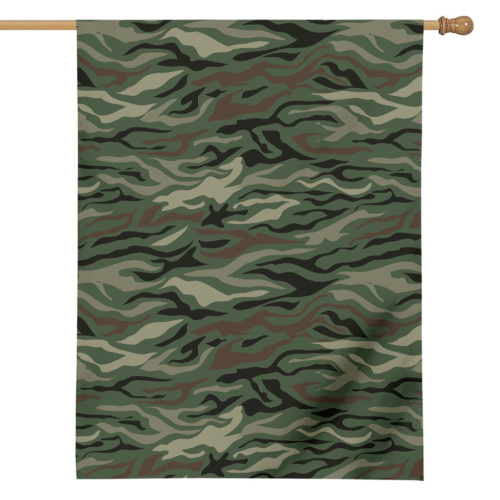 Green Camo Zebra Pattern Print House Flag