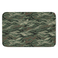 Green Camo Zebra Pattern Print Indoor Door Mat