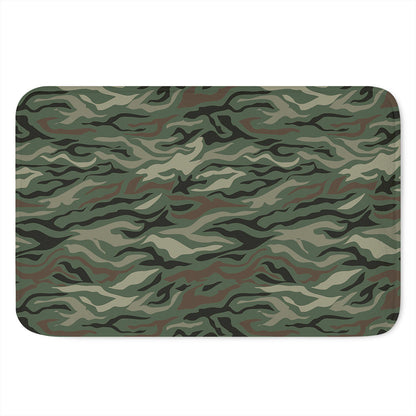 Green Camo Zebra Pattern Print Indoor Door Mat