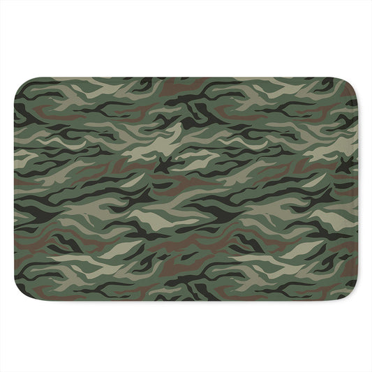 Green Camo Zebra Pattern Print Indoor Door Mat