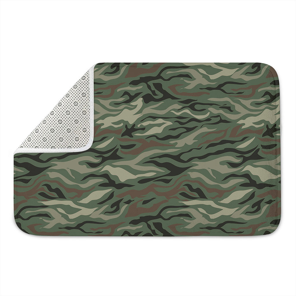 Green Camo Zebra Pattern Print Indoor Door Mat