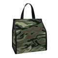 Green Camo Zebra Pattern Print Insulated Lunch Tote