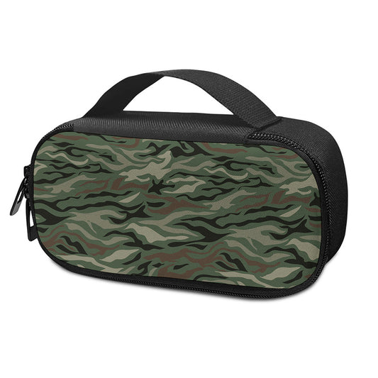 Green Camo Zebra Pattern Print Insulin Cooler Travel Case