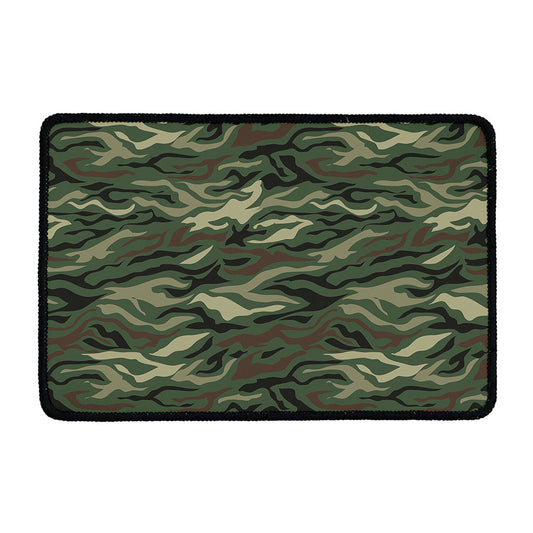 Green Camo Zebra Pattern Print Kitchen Mat