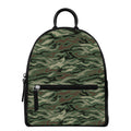 Green Camo Zebra Pattern Print Leather Backpack