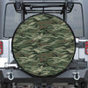 Green Camo Zebra Pattern Print Leather Spare Tire Cover