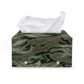 Green Camo Zebra Pattern Print Leather Tissue Box Cover