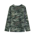 Green Camo Zebra Pattern Print Long Sleeve Short Coat