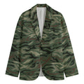 Green Camo Zebra Pattern Print Men's Blazer