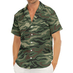 Green Camo Zebra Pattern Print Men's Deep V-Neck Shirt
