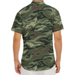 Green Camo Zebra Pattern Print Men's Deep V-Neck Shirt