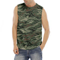Green Camo Zebra Pattern Print Men's Fitness Tank Top