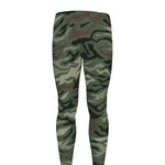 Green Camo Zebra Pattern Print Men's leggings