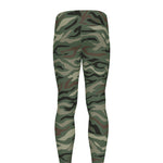 Green Camo Zebra Pattern Print Men's leggings