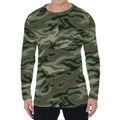 Green Camo Zebra Pattern Print Men's Long Sleeve T-Shirt