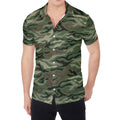 Green Camo Zebra Pattern Print Men's Shirt