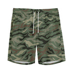 Green Camo Zebra Pattern Print Men's Sports Shorts