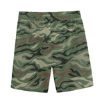 Green Camo Zebra Pattern Print Men's Sports Shorts