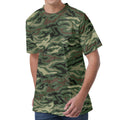 Green Camo Zebra Pattern Print Men's Velvet T-Shirt