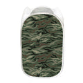 Green Camo Zebra Pattern Print Mesh Laundry Hamper