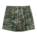 Green Camo Zebra Pattern Print Mesh Shorts