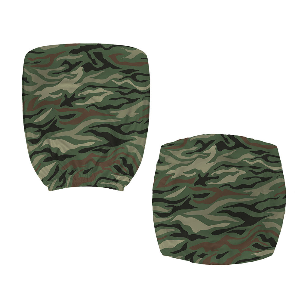 Green Camo Zebra Pattern Print Office Chair Cover