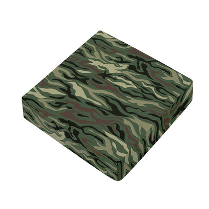 Green Camo Zebra Pattern Print Outdoor Seat Cushion Cover