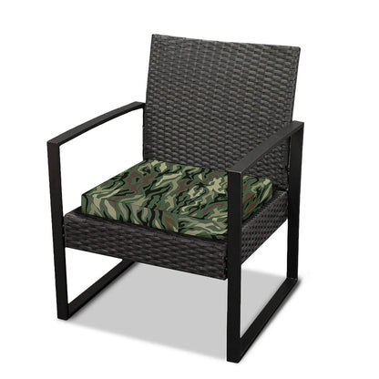 Green Camo Zebra Pattern Print Outdoor Seat Cushion Cover