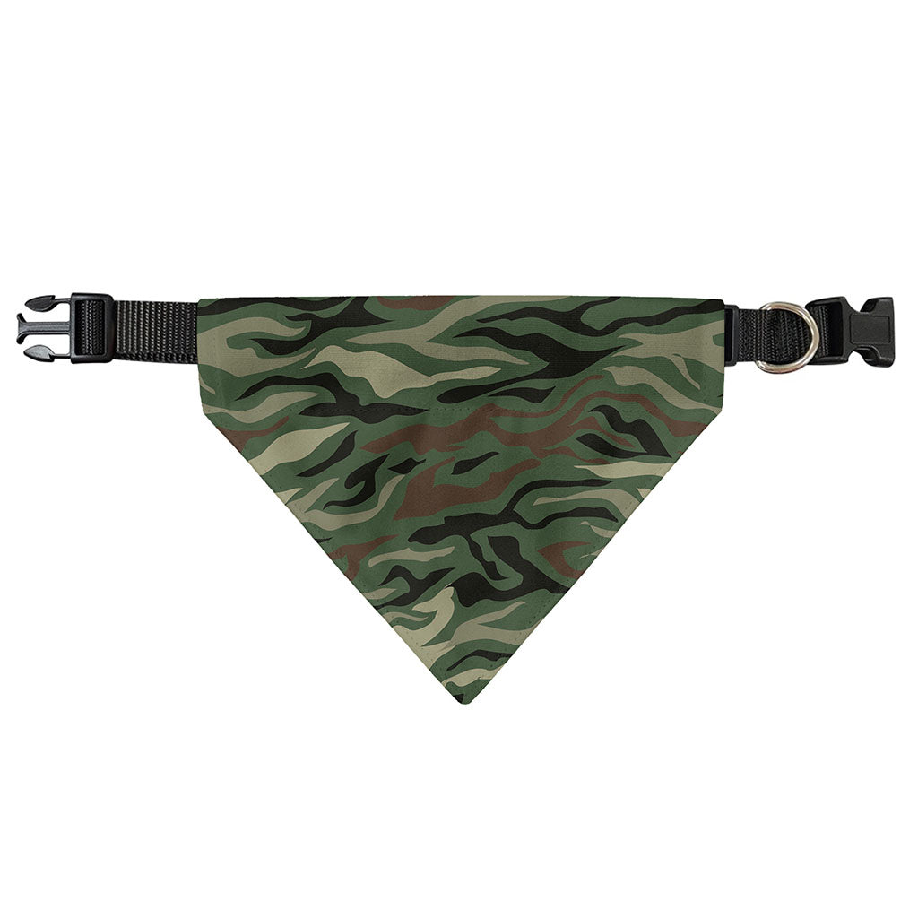 Green Camo Zebra Pattern Print Over The Collar Dog Bandana