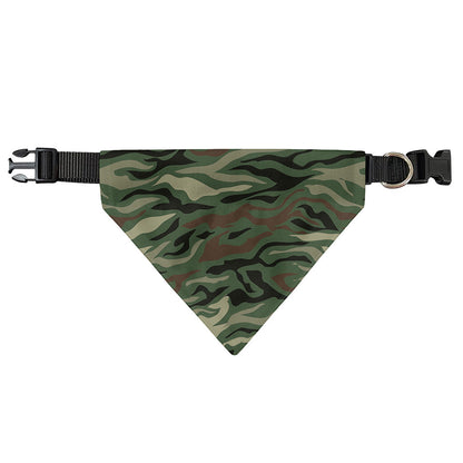 Green Camo Zebra Pattern Print Over The Collar Dog Bandana