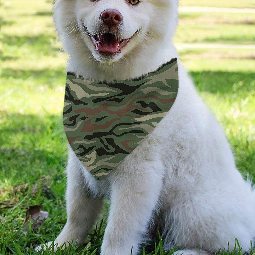 Green Camo Zebra Pattern Print Over The Collar Dog Bandana