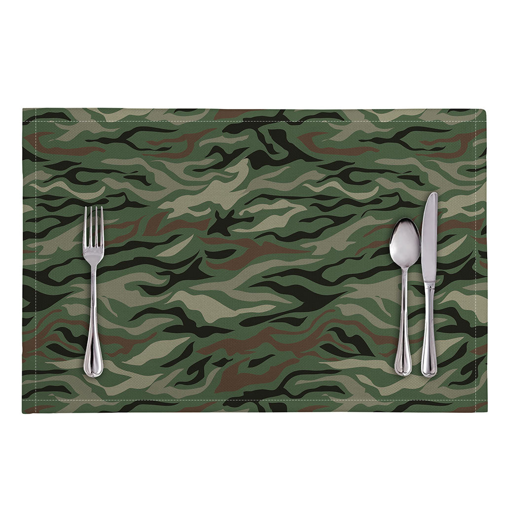 Green Camo Zebra Pattern Print Placemat