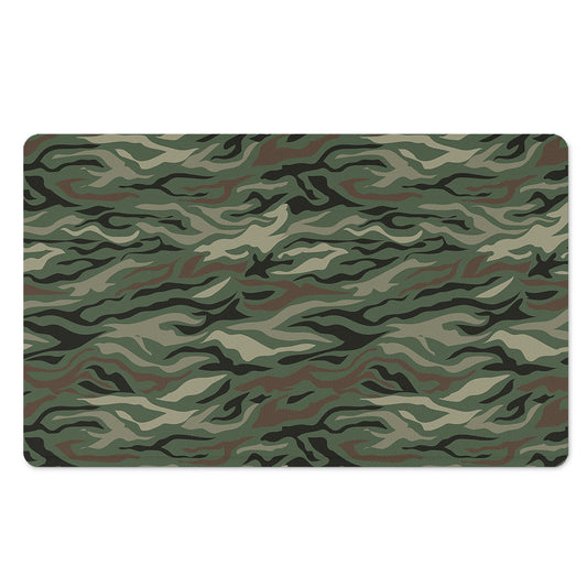 Green Camo Zebra Pattern Print Polyester Doormat