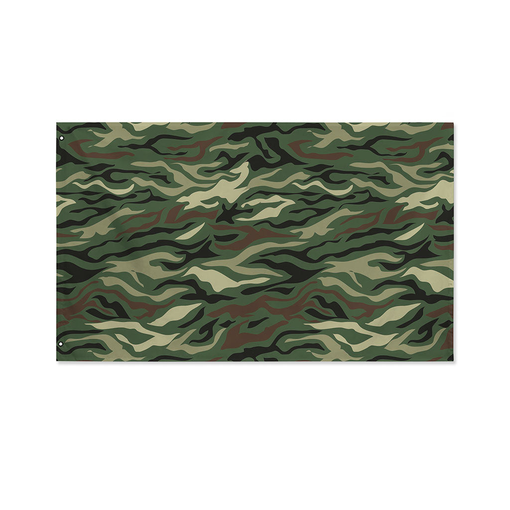 Green Camo Zebra Pattern Print Polyester Flag