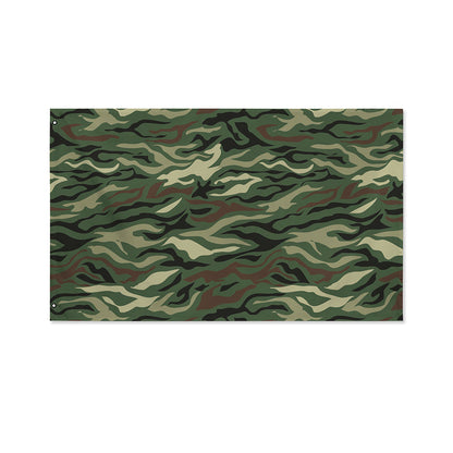 Green Camo Zebra Pattern Print Polyester Flag