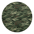 Green Camo Zebra Pattern Print Round Blanket