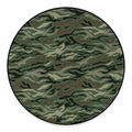 Green Camo Zebra Pattern Print Round Floor Mat
