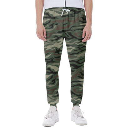 Green Camo Zebra Pattern Print Scuba Joggers