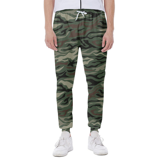 Green Camo Zebra Pattern Print Scuba Joggers