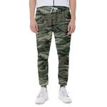 Green Camo Zebra Pattern Print Scuba Joggers