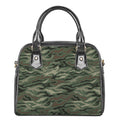 Green Camo Zebra Pattern Print Shoulder Handbag