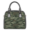 Green Camo Zebra Pattern Print Shoulder Handbag