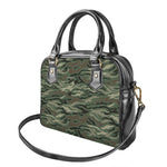 Green Camo Zebra Pattern Print Shoulder Handbag