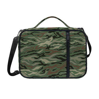 Green Camo Zebra Pattern Print Shoulder Strap Bible Bag