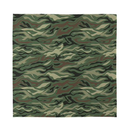 Green Camo Zebra Pattern Print Silk Bandana