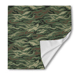 Green Camo Zebra Pattern Print Silk Bandana