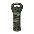 Green Camo Zebra Pattern Print Single Neoprene Wine Tote